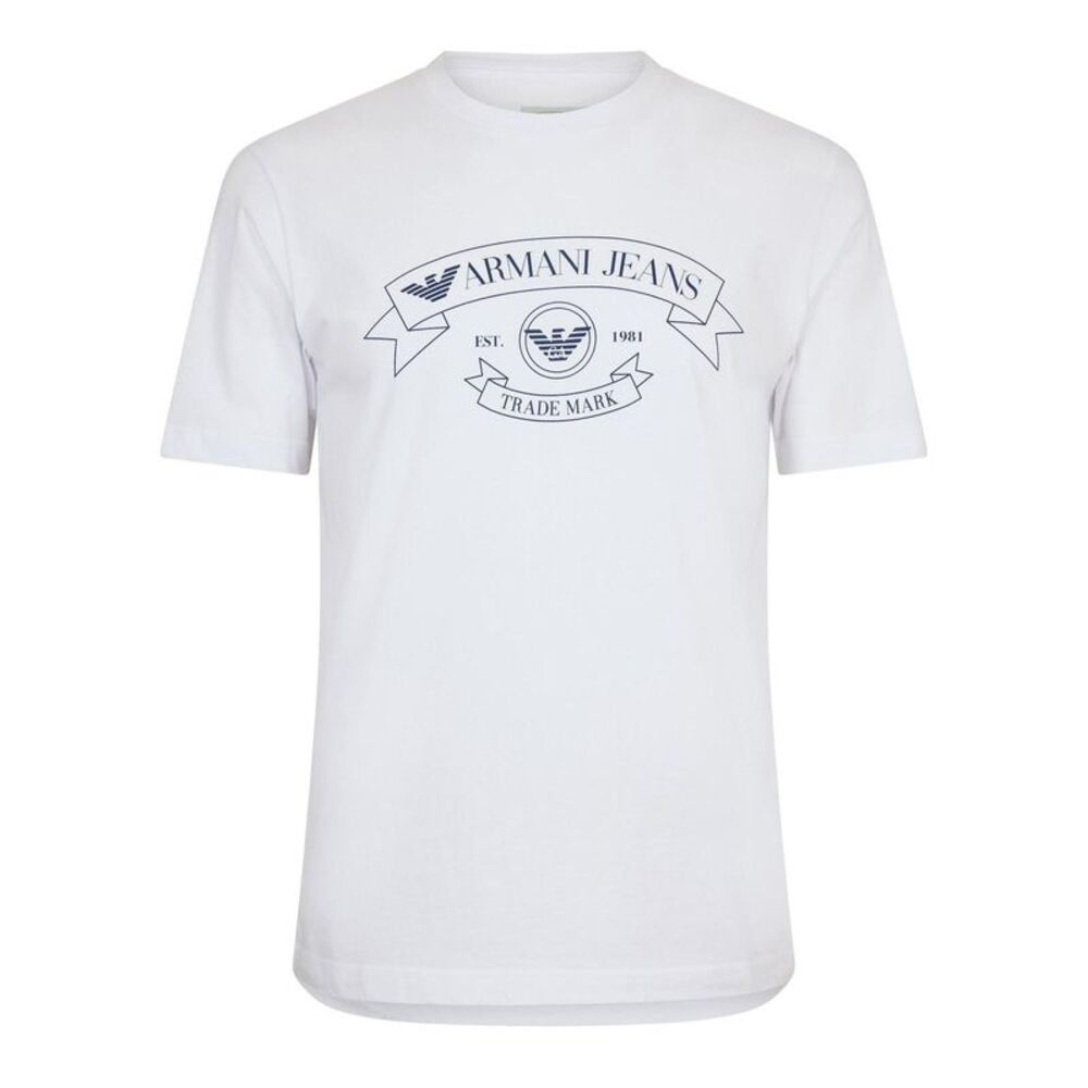 Emporio Armani EA7 Mens Eagle Crest Regular T-Shirt / White